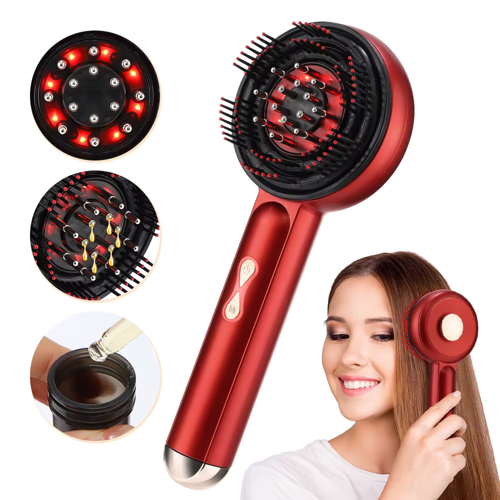 The Alora Ritual Comb — 4-in-1 Electric Scalp Massager with Red Light and Oil Applicator