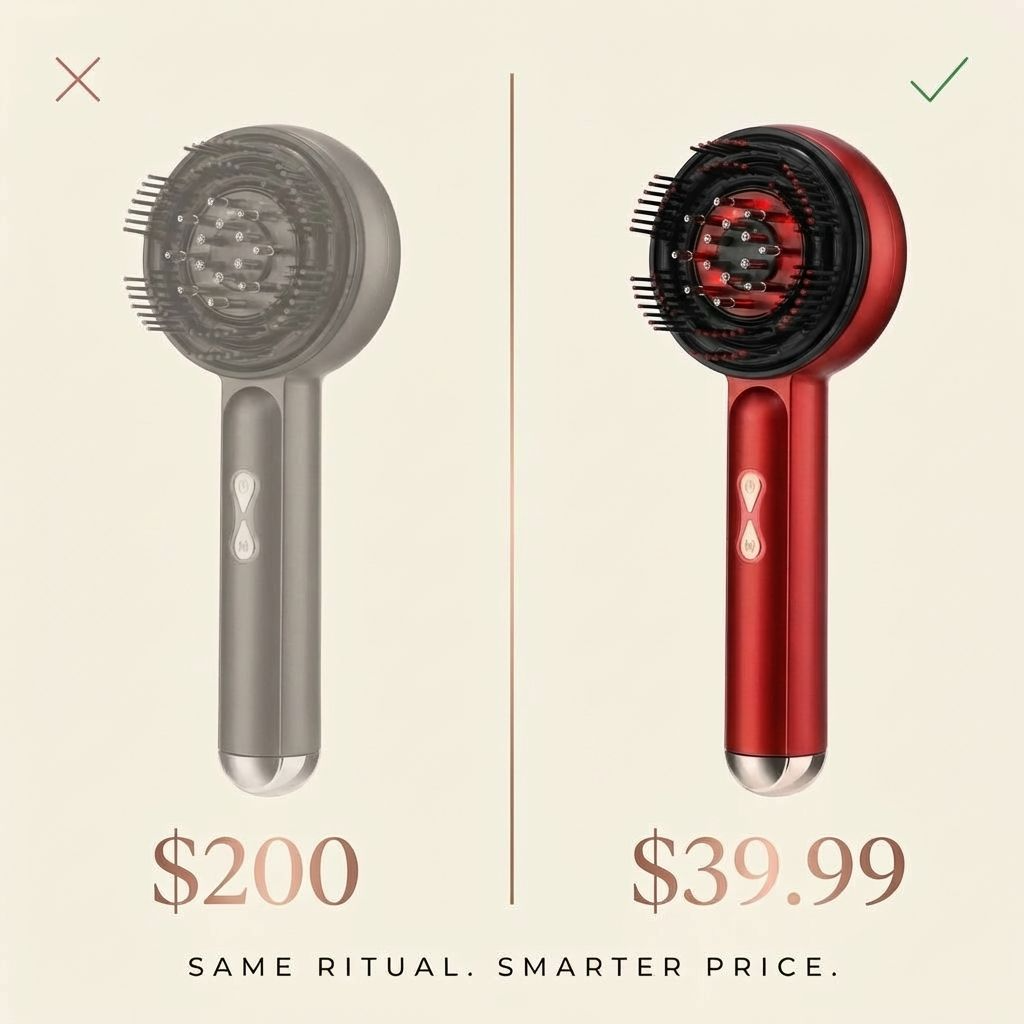 The Alora Ritual Comb — 4-in-1 Electric Scalp Massager with Red Light and Oil Applicator